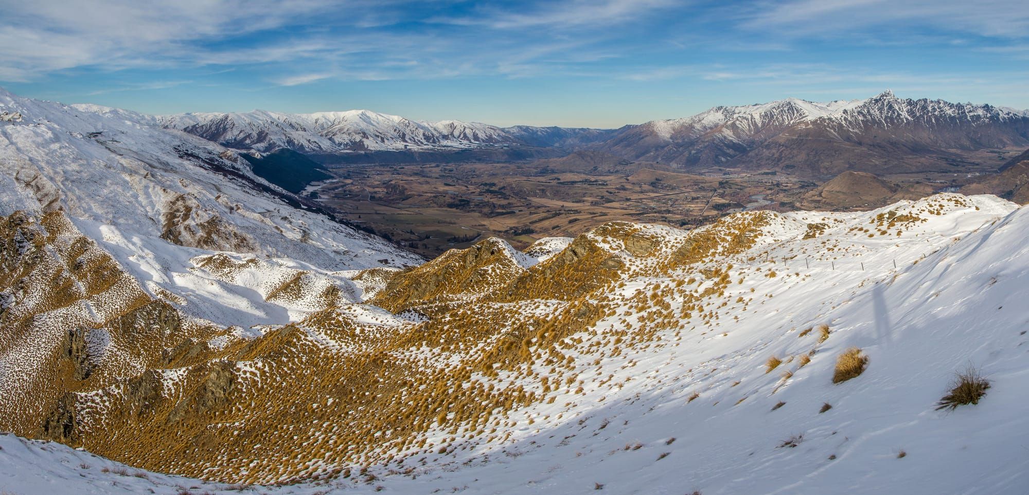 Snow on the hills above the Wakatipu Basin
